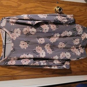 Charlotte Russe XL Grey with Pink Floral  Dress